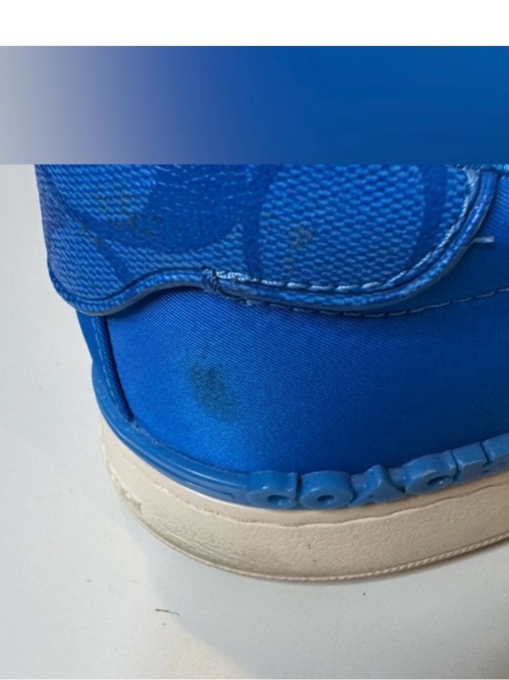 Coach Mens Clip Nylon Low Top Sneaker Size 12D Color Bright Blue - Picture 10 of 10